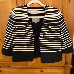 Classifies Entier blue and white suit jacket